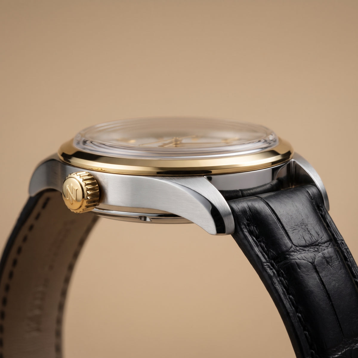 Men's Luxury Gold Watch with Black Leather Strap | ZOVA